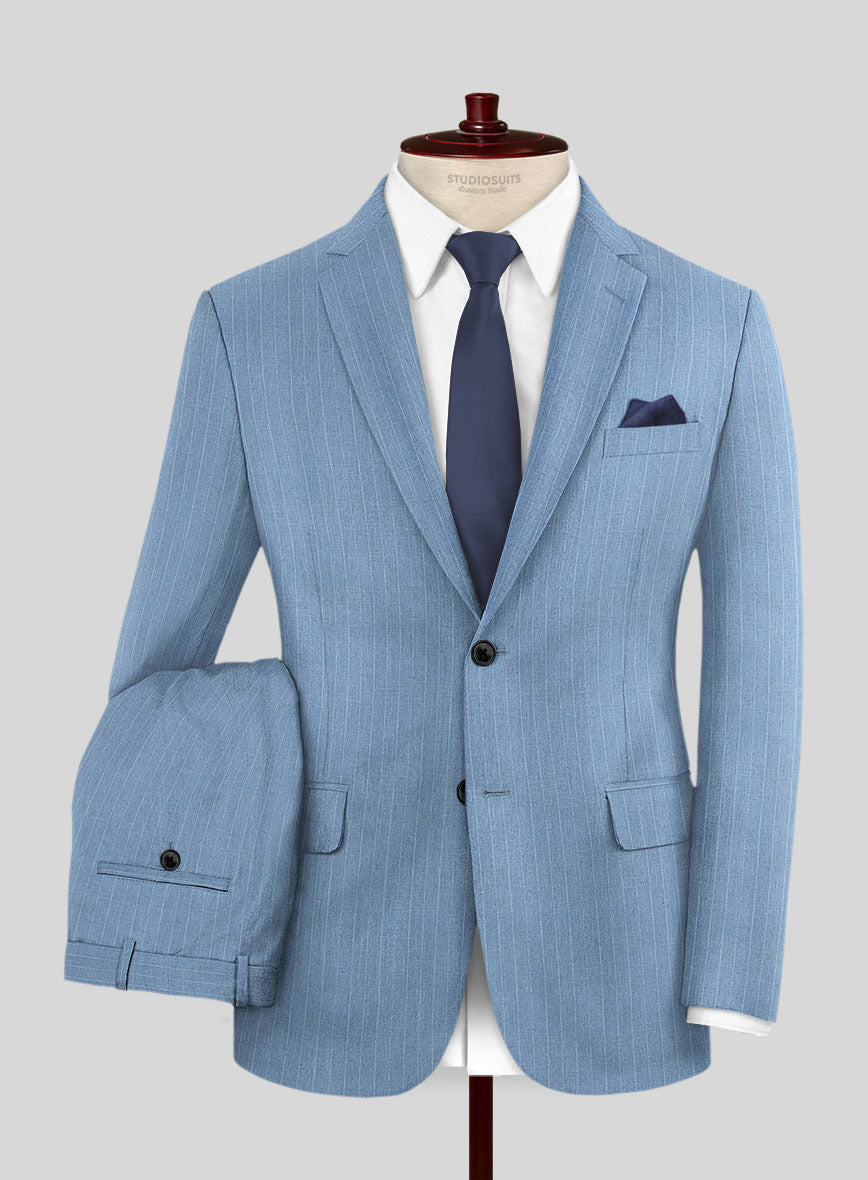 Scabal Cosmopolitan Pinstripe Blue Wool Suit – StudioSuits