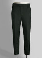 Scabal Dark Green Wool Pants - StudioSuits
