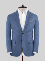 Scabal Imilli Herringbone Blue Wool Jacket - StudioSuits