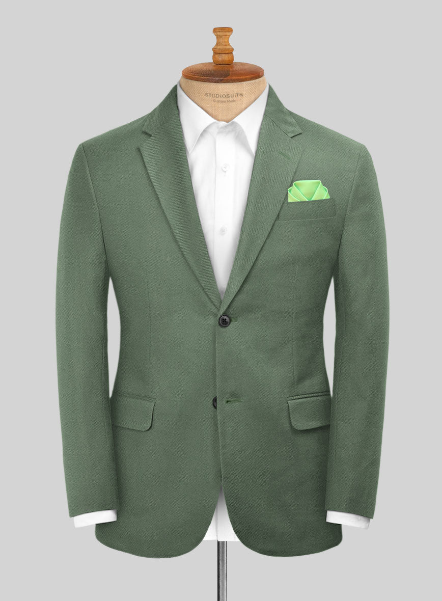 Scabal Moss Green Cotton Stretch Jacket - StudioSuits