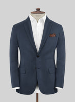 Scabal Nim Herringbone Blue Wool Jacket - StudioSuits