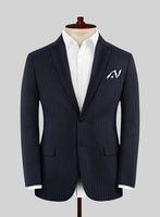Scabal Paqui Stripe Blue Wool Jacket - StudioSuits
