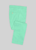 Scabal Pastel Green Cotton Stretch Pants - StudioSuits