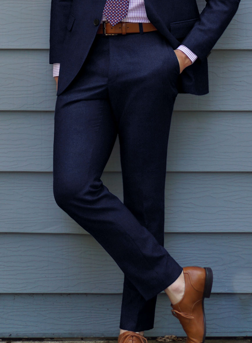 Scabal Sapphire Cobalt Blue Wool Pants - StudioSuits