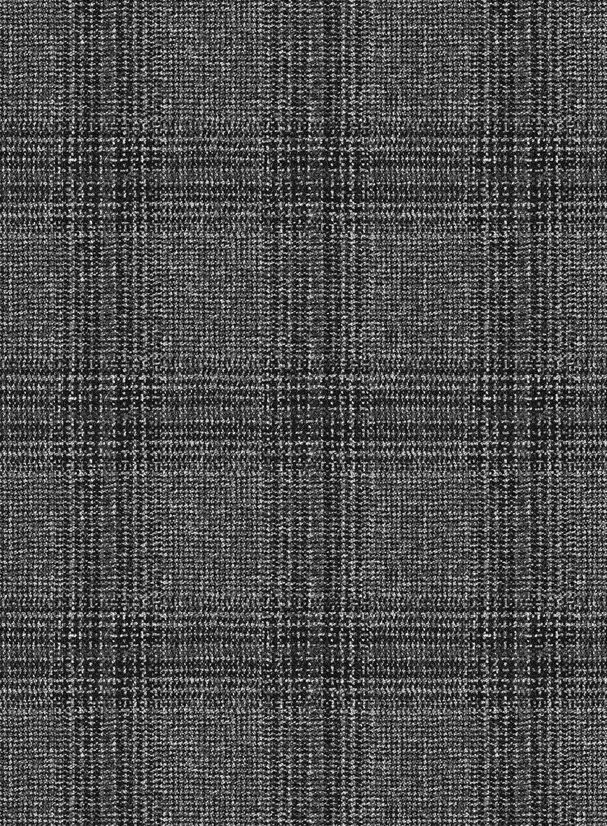 Scabal Sapphire Glen Gray Wool Pants - StudioSuits
