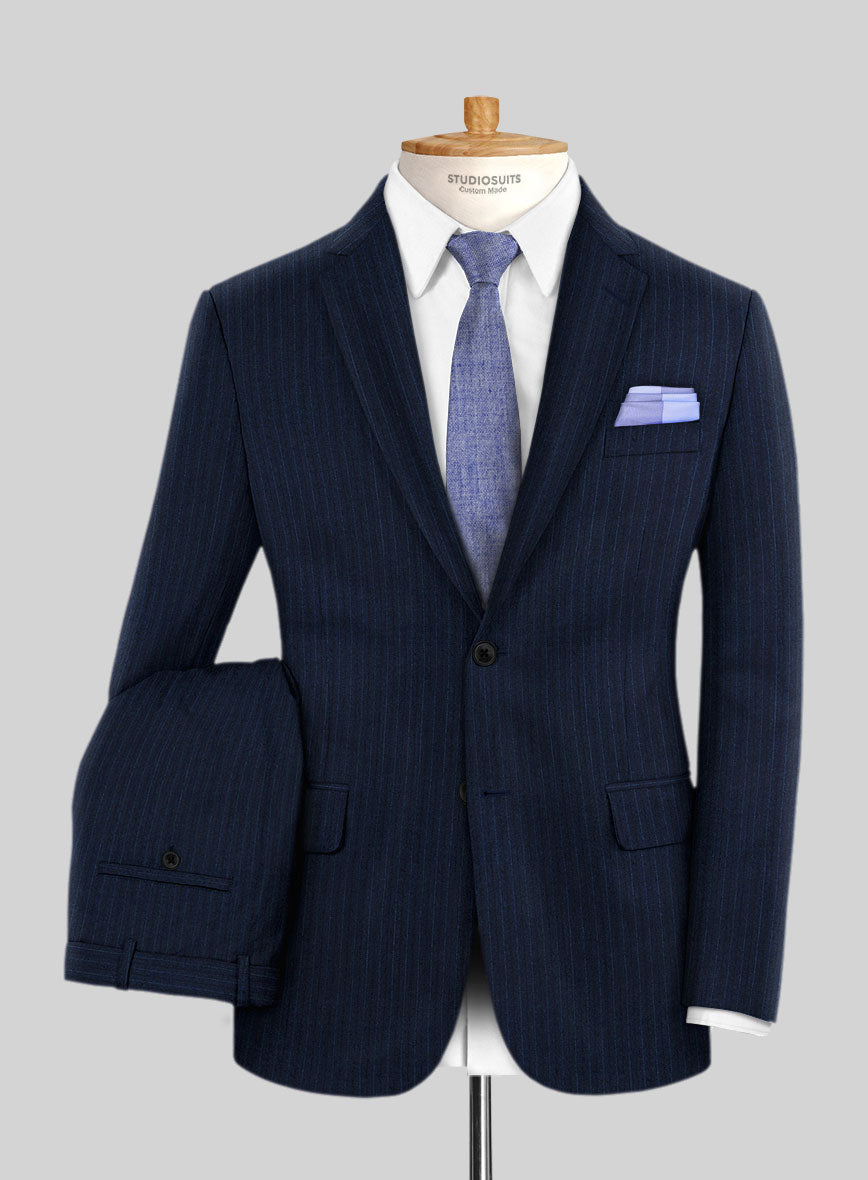 Scabal Sapphire Pinstripe Blue Wool Suit – StudioSuits
