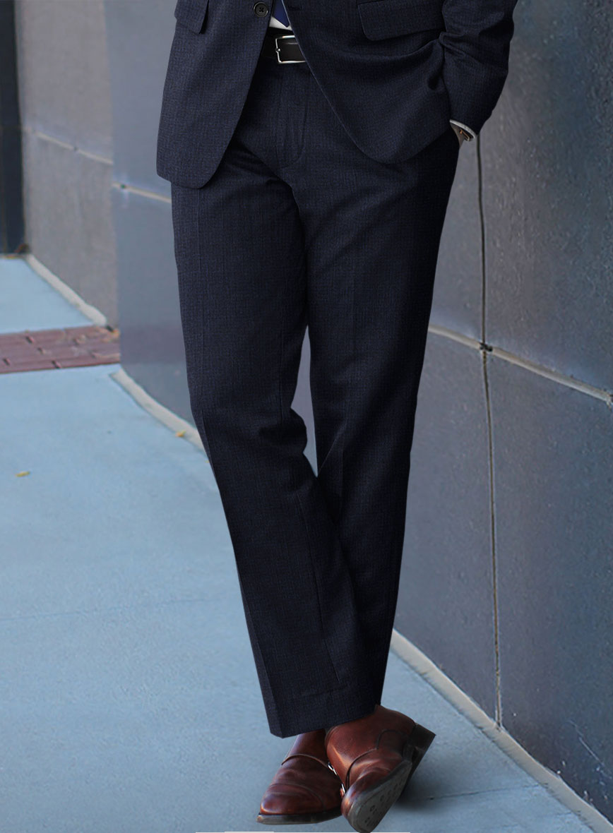 Scabal Sapphire Yaime Blue Wool Pants - StudioSuits