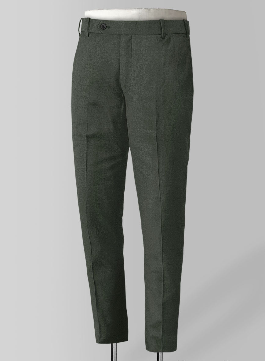 Scabal Seaweed Green Wool Pants - StudioSuits