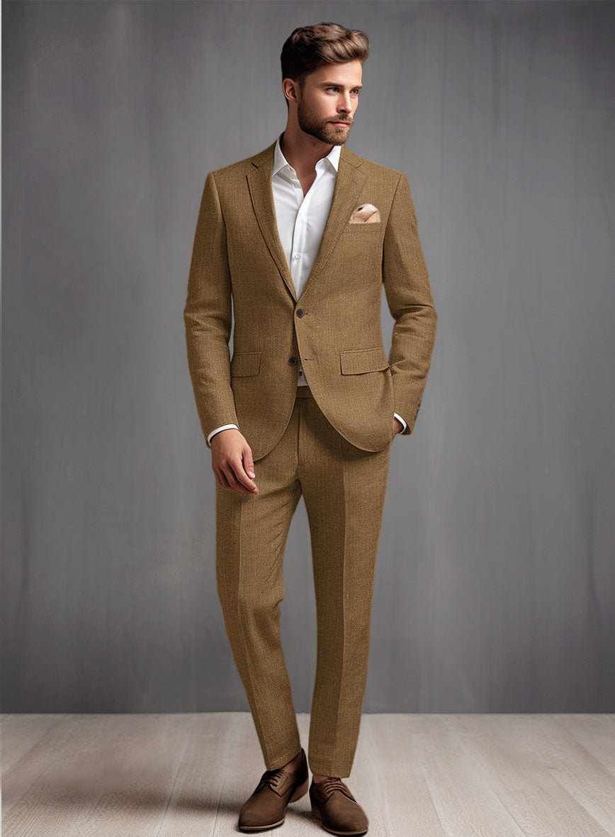 Sepia Brown Linen Suit  StudioSuits