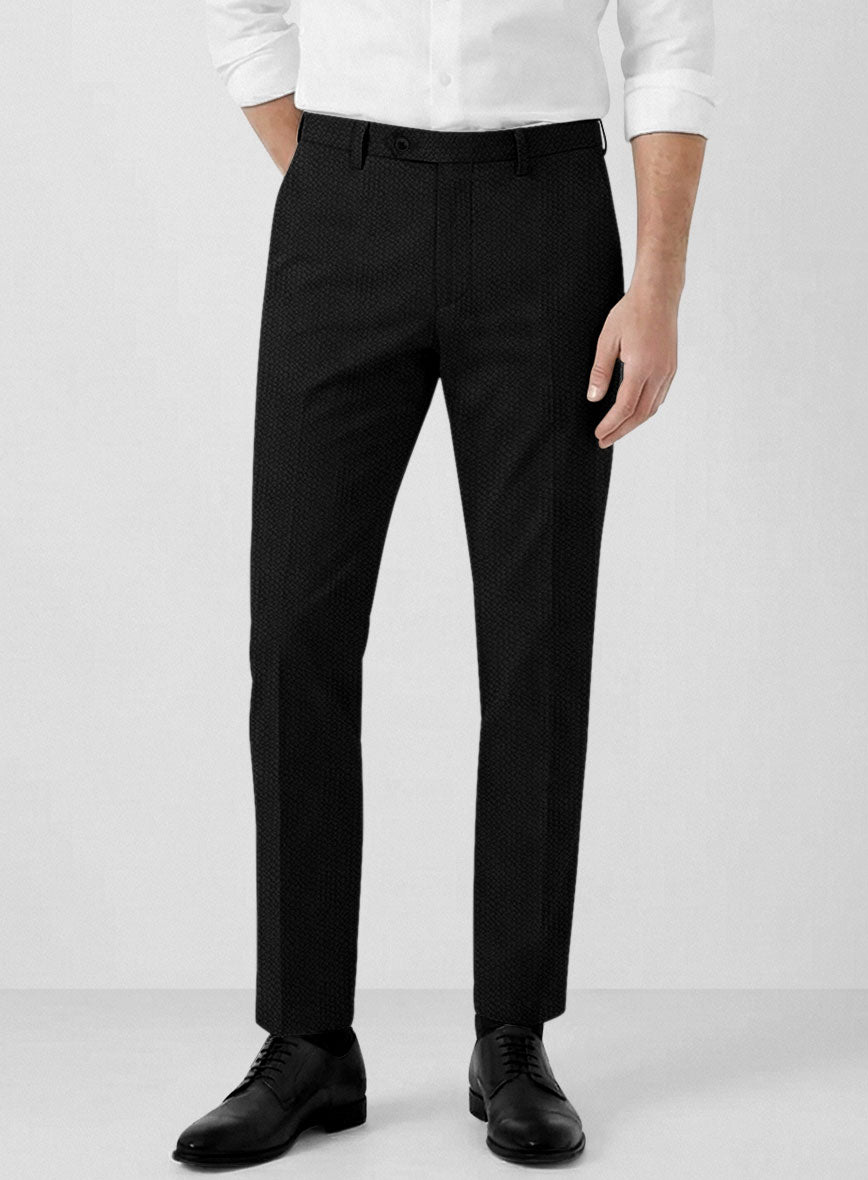 Solbiati Black Seersucker Pants StudioSuits Solbiati Black Seersucker Pants StudioSuits