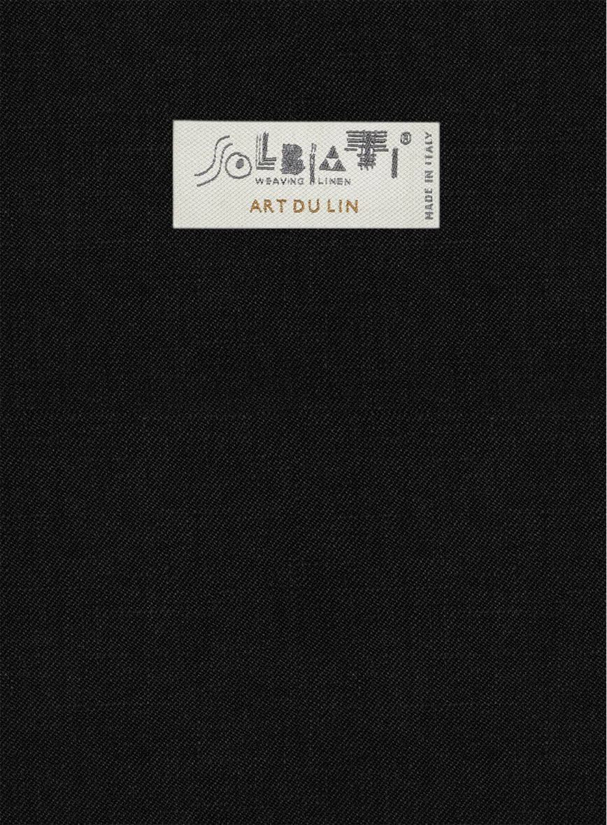 Solbiati Art Du Lin Black Linen Pants - StudioSuits
