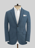 Solbiati Art Du Lin Dark Pastel Blue Linen Suit - StudioSuits