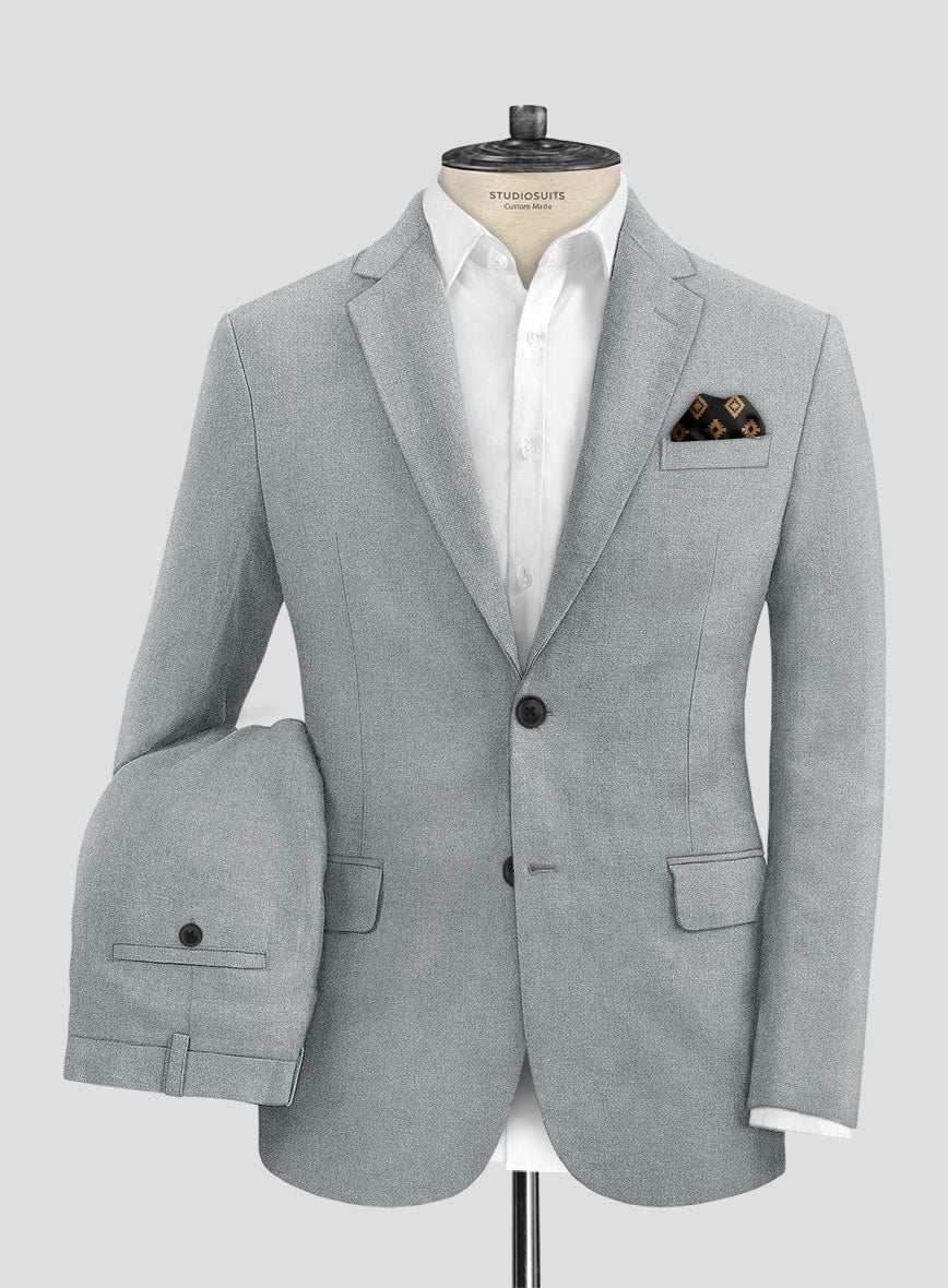 Solbiati Art Du Lin Blue Gray Linen Suit – StudioSuits