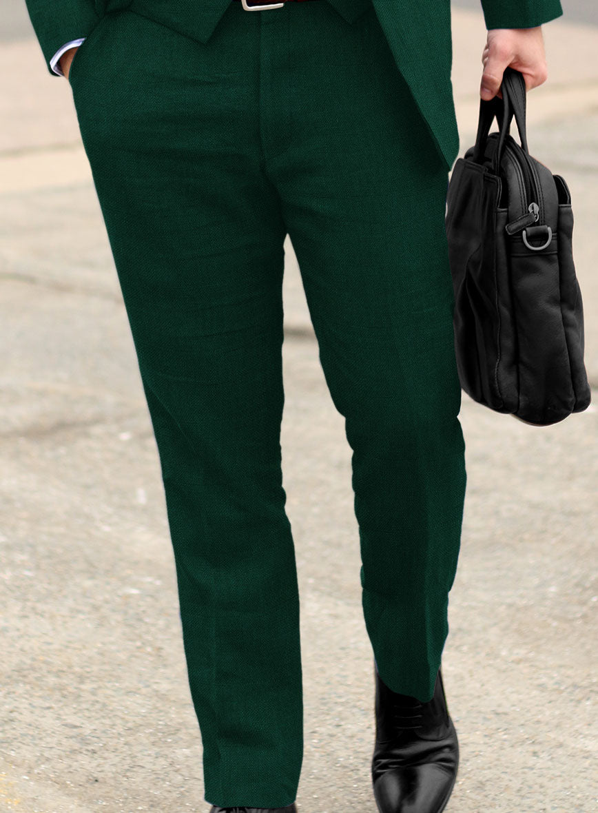 Solbiati Art Du Lin Green Linen Pants - StudioSuits