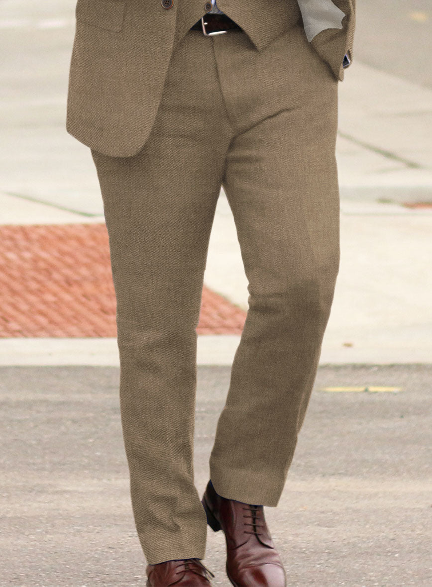 Solbiati Art Du Lin Hazel Brown Linen Pants - StudioSuits