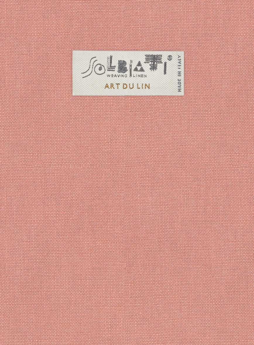 Solbiati Art Du Lin Light Melon Linen Pants - StudioSuits