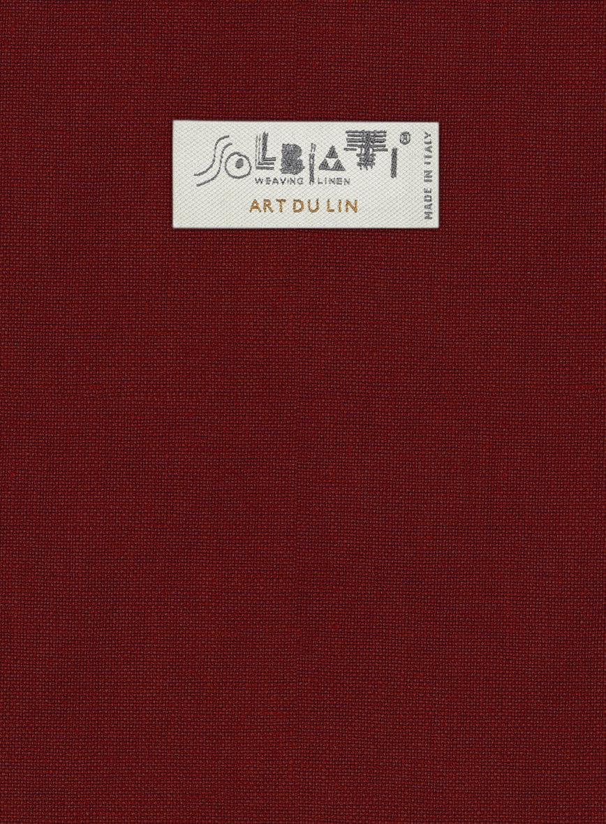 Solbiati Art Du Lin Rustic Red Linen Pants - StudioSuits
