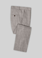 Solbiati Carre Brown Glen Linen Pants - StudioSuits