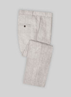 Solbiati Light Beige Check Linen Pants - StudioSuits