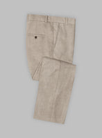 Solbiati Light Brown Herringbone Linen Pants - StudioSuits