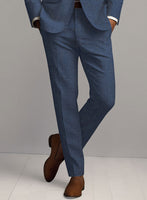 Solbiati Pericle Denim Blue Linen Pants - StudioSuits