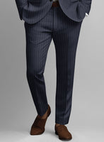 Solbiati Regal Blue Stripe Linen Pants - StudioSuits