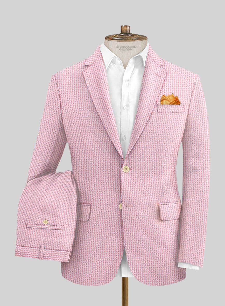Solbiati Gingham Pink Seersucker Suit - StudioSuits