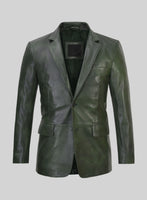 Spanish Green Leather Blazer - StudioSuits