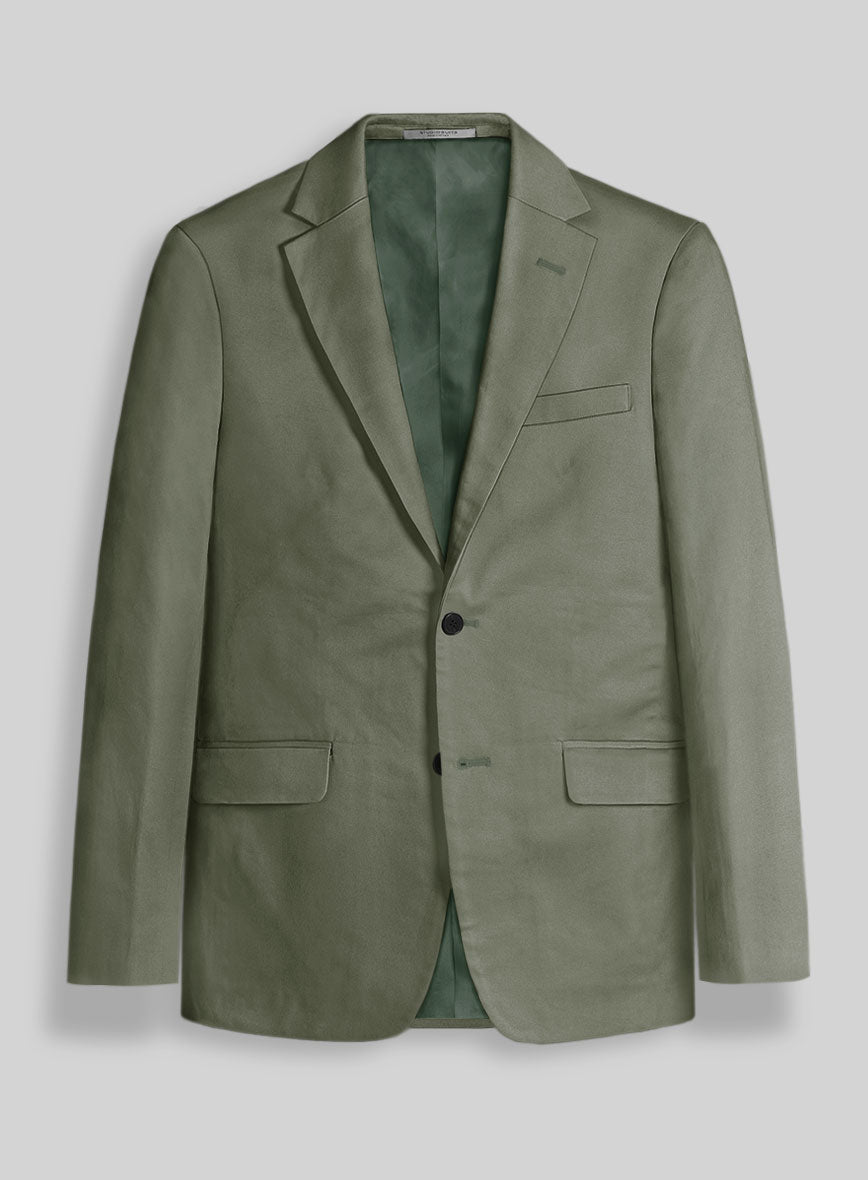 Stretch Summer Olive Green Chino Jacket StudioSuits