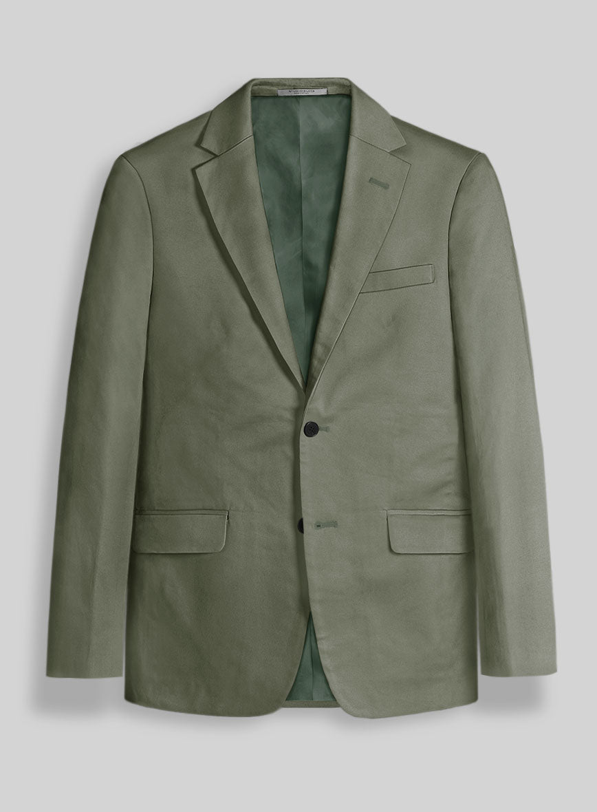 Stretch Summer Olive Green Chino Jacket