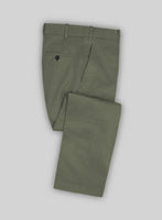 Stretch Summer Olive Green Chino Pants - StudioSuits