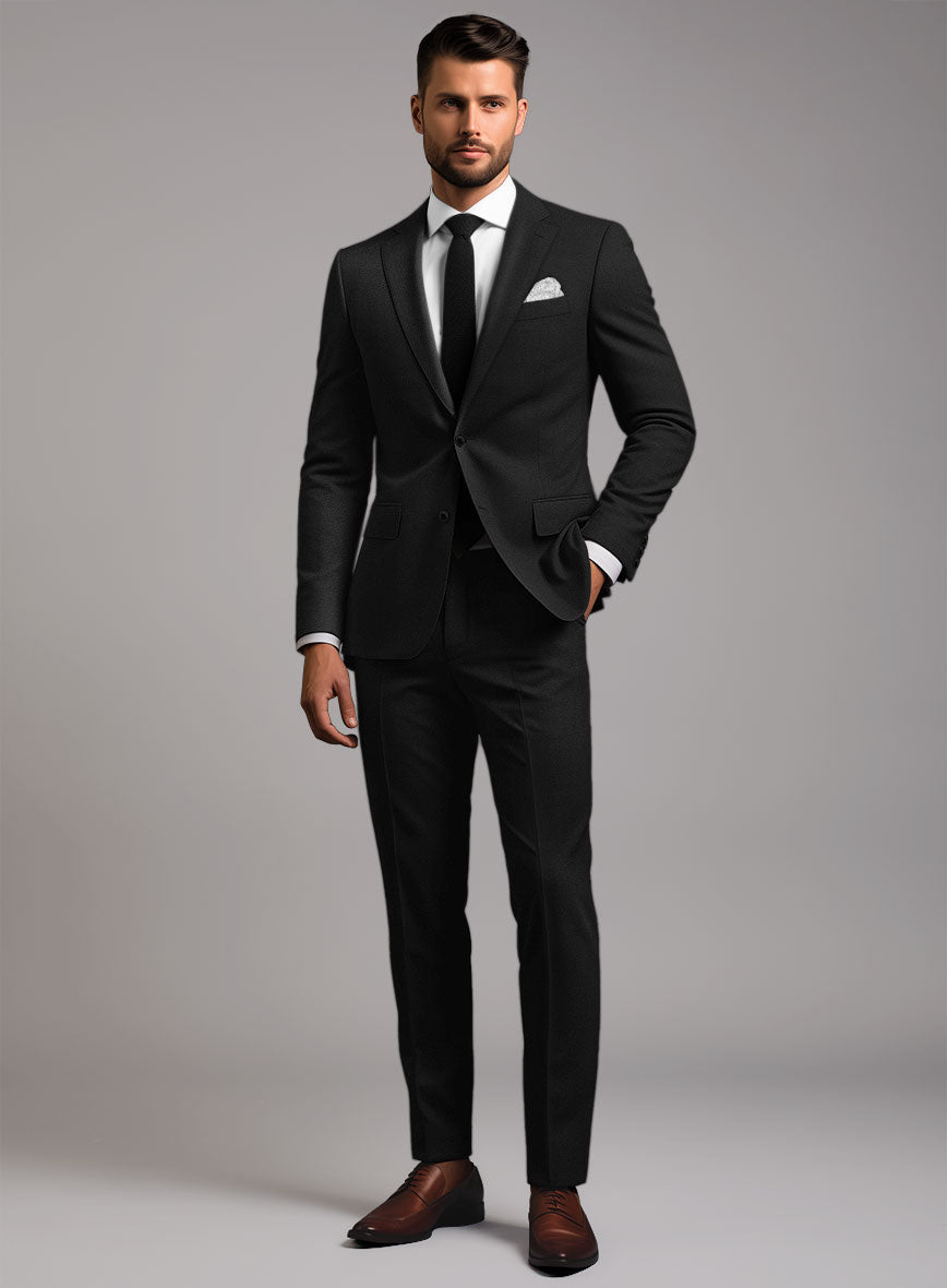 Stretch Black Wool Suit – StudioSuits display picture 3