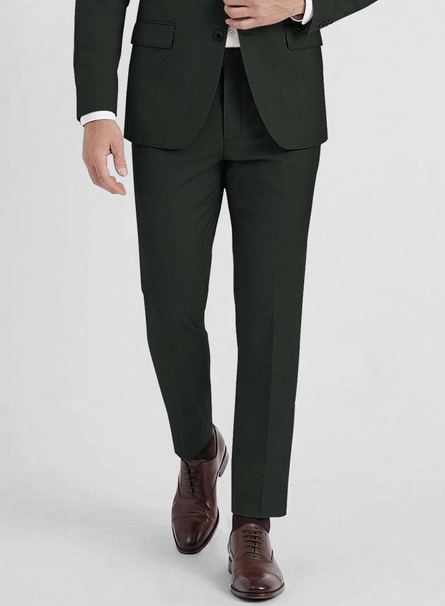 Stretch Green Wool Pants