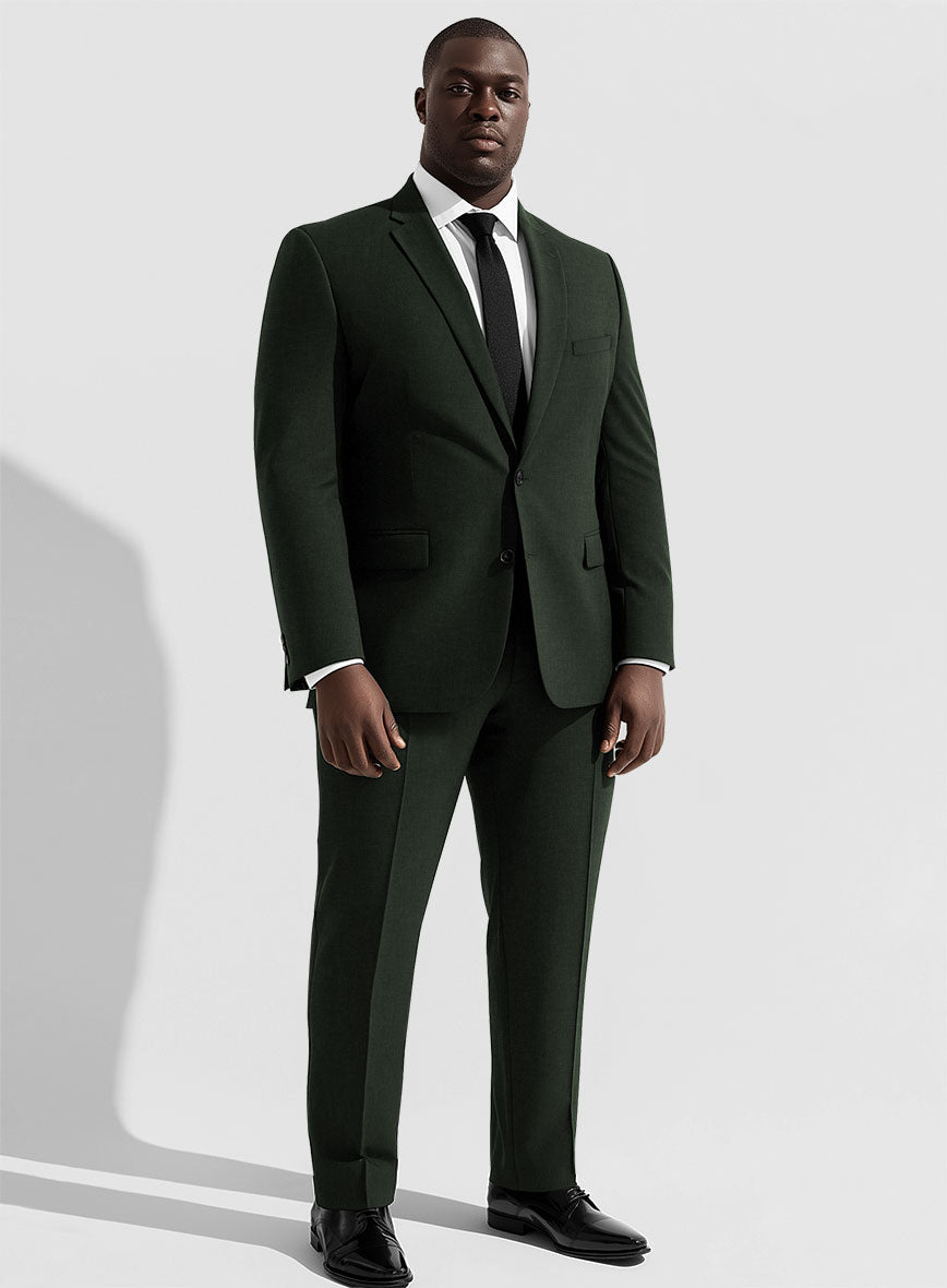 Men's Stretch Green Wool Suit - Big & Tall by StudioSuits Men's Stretch Green Wool Suit - Big & Tall by StudioSuits