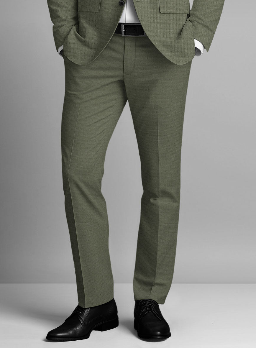 Stretch Summer Olive Green Chino Suit - StudioSuits