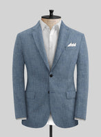 Stylbiella Spring Blue Linen Jacket - StudioSuits