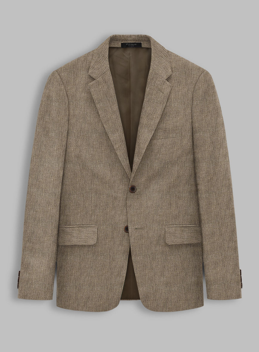 Stylbiella Spring Light Brown Linen Suit - StudioSuits