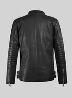 Thunderbolt Black Moto Leather Jacket - StudioSuits