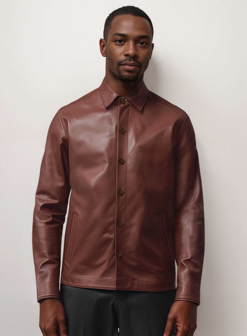 Valor Tan Brown Leather Shirt – StudioSuits Valor Tan Brown Leather Shirt – StudioSuits