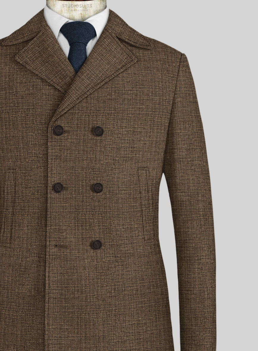 Vintage Glasgow Brown Tweed Pea Coat - StudioSuits