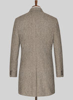 Vintage Herringbone Brown Tweed Overcoat - StudioSuits
