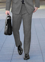 Vintage Herringbone Gray Tweed Suit - StudioSuits