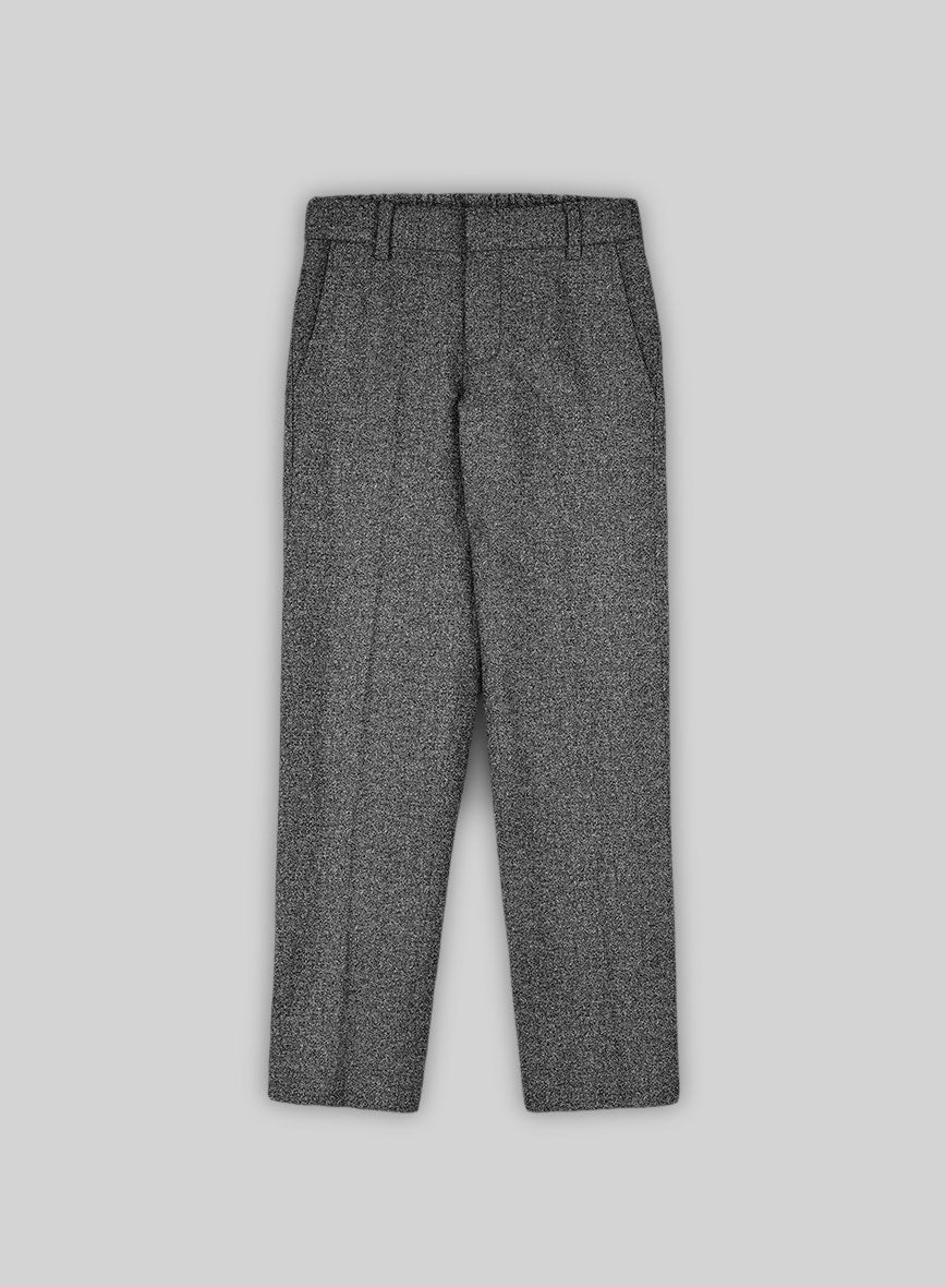 Vintage Plain Dark Gray Tweed Boys Suit - StudioSuits