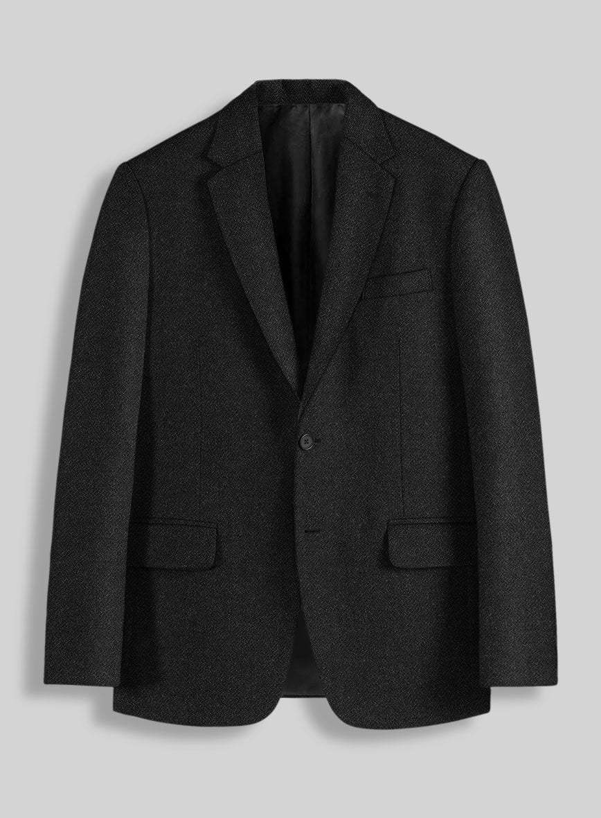 Vintage Plain Black Tweed Suit - StudioSuits