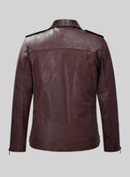 Wanderer Burgundy Riding Leather Jacket - StudioSuits