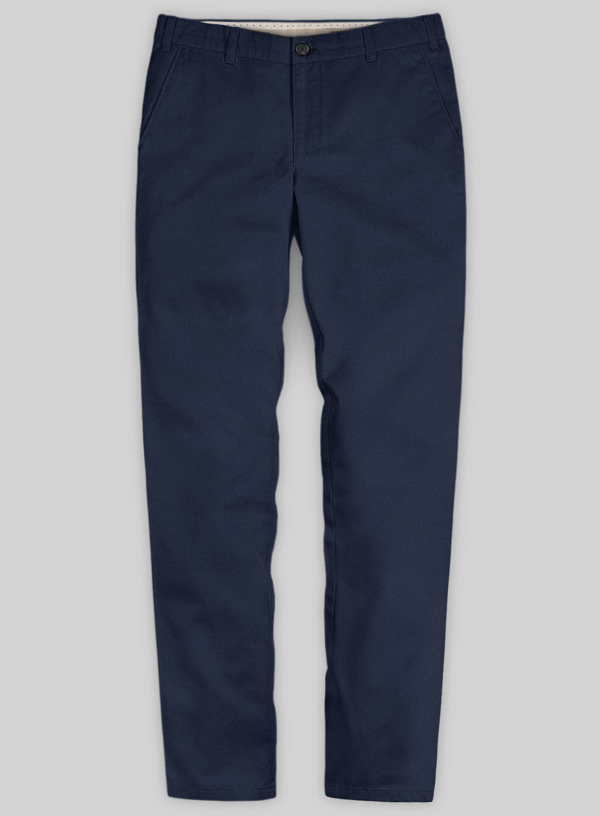 Washed Stretch Summer Royal Blue Chino Pants - StudioSuits