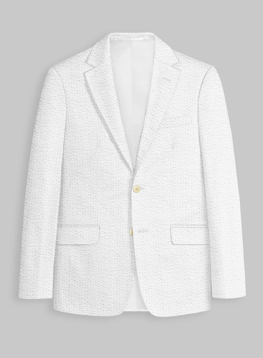White Seersucker Jacket - StudioSuits