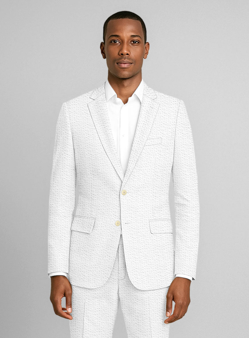 White Seersucker Jacket - StudioSuits