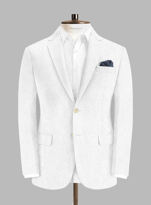 White Thick Corduroy Suit - StudioSuits