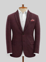 Wine Herringbone Tweed Suit - StudioSuits